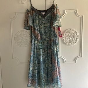 Xhilaration Cold Shoulder Paisley Dress